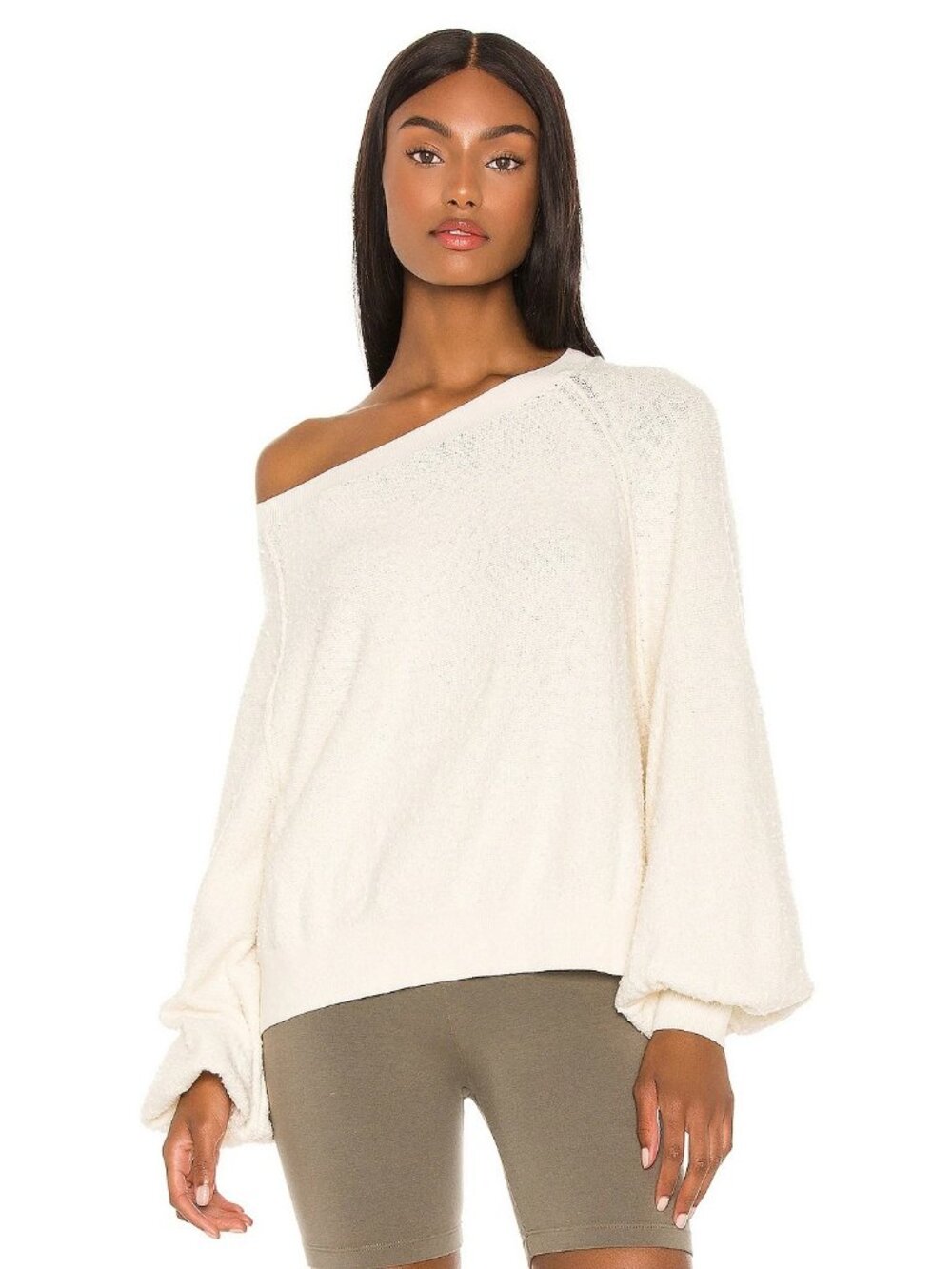 Free People Sweater Small Found My Friend Pullover Cream Textured Knit Cozy - Picture 3 of 11